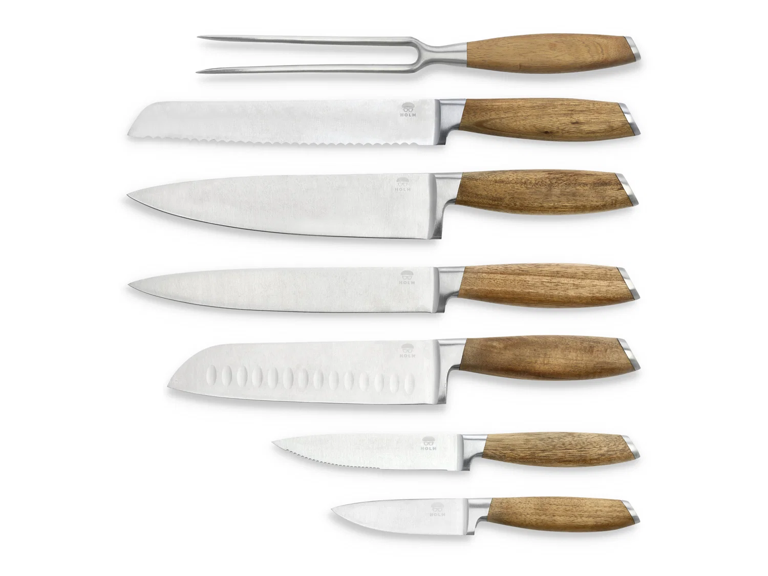 

Knivsæt 7 dele Rustfrit stål/Akacie